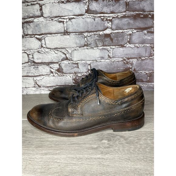 Frye Jones Wingtip Dark Brown Leather Distressed Dress Shoes Men Sz 13D US/46EU - Picture 3 of 16